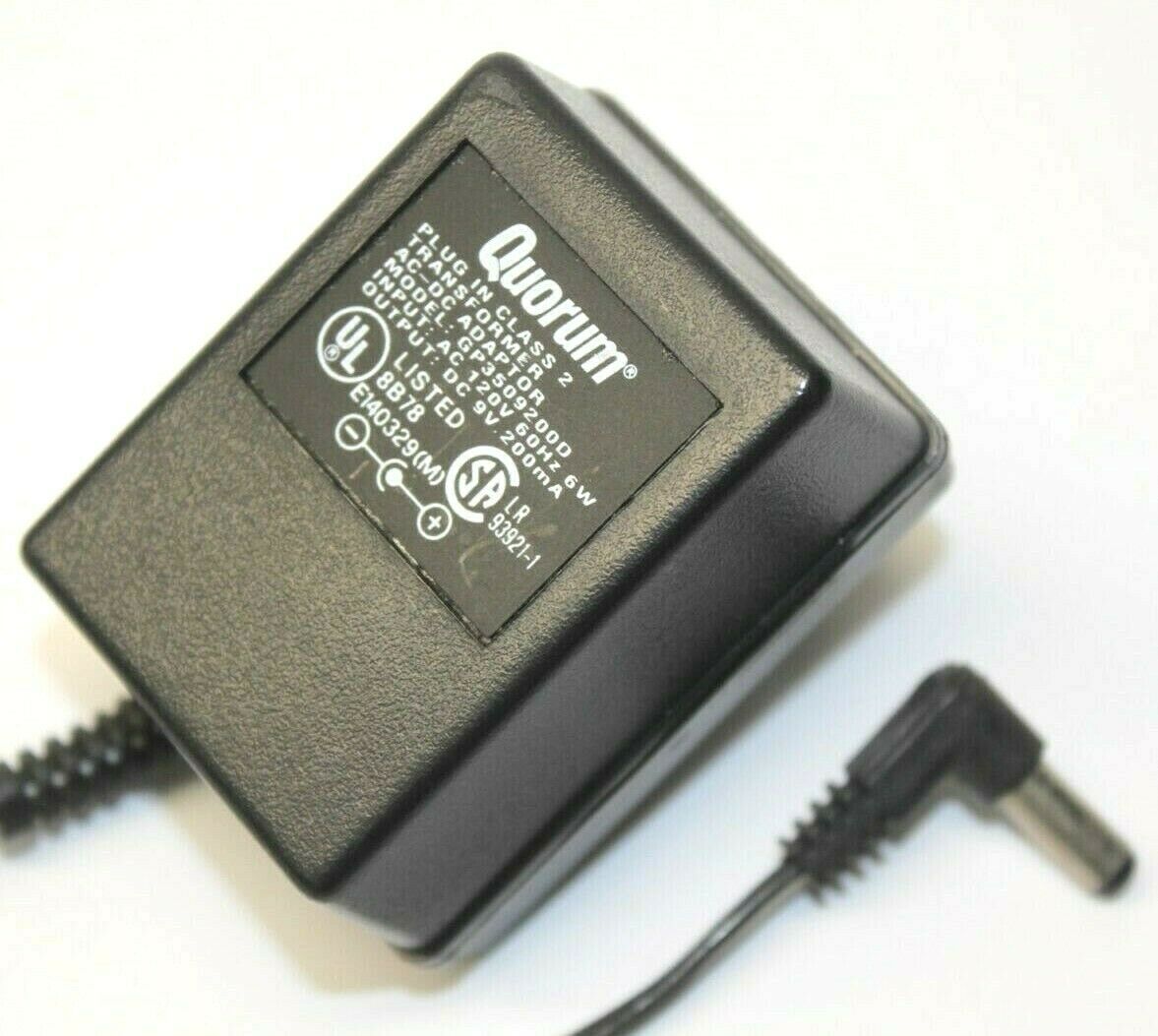 *Brand NEW* Quorum GP3509200D DC 9V 200mA AC DC ADAPTER POWER SUPPLY - Click Image to Close